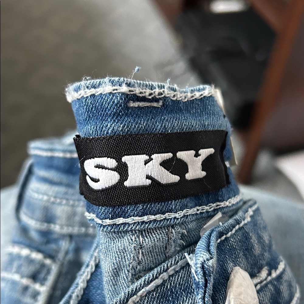 Sky Women's Light Blue Flare Jeans - Picture 6 of 8